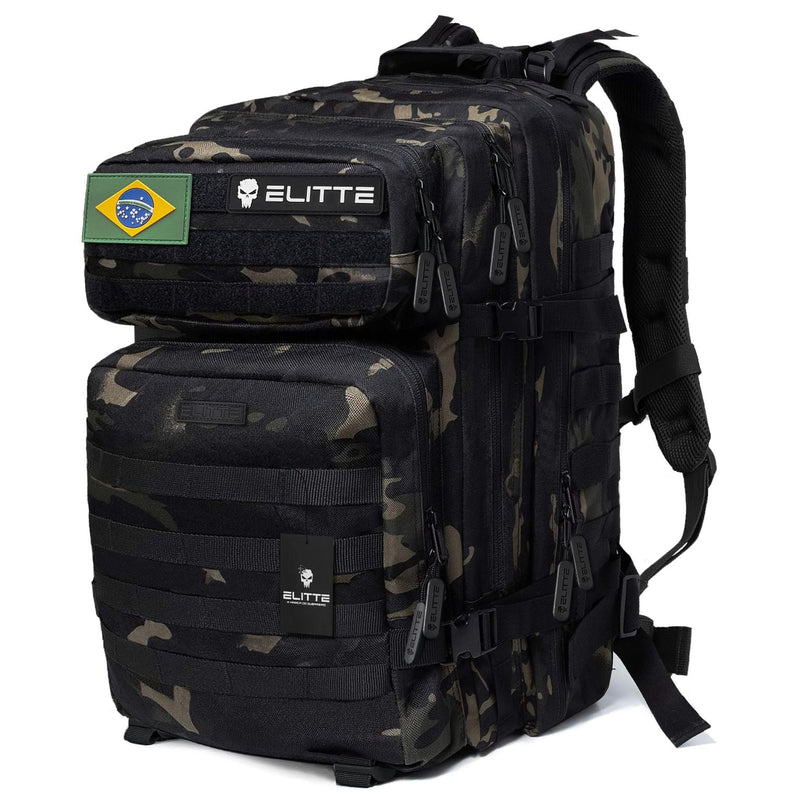Mochila Elitte Combat (50L) - Preta Camuflada