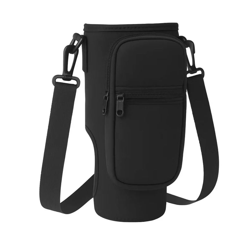 Bolsa Porta Garrafa de Água com Alça Ajustável Impermeável ou KIT com Bolsa+Copo Térmico 890ml