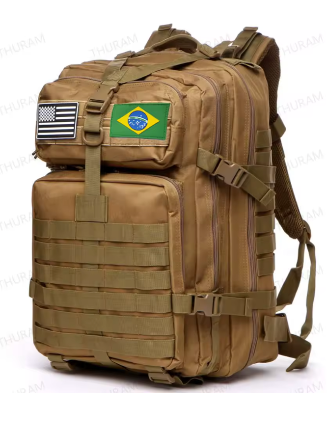 Mochila Elitte Combat (50L) - Preta Camuflada