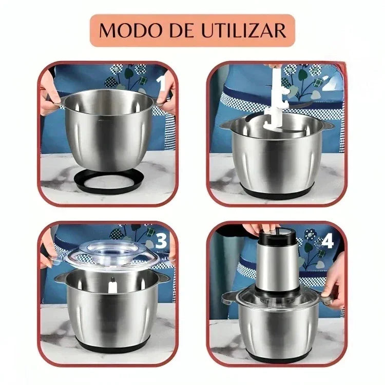 Picador Elétrico de Alimentos Inox 5L | Triturador Potente